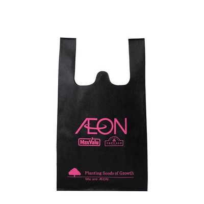 เสื้อยืด PP เสื้อผ้าไม่เนื้อ กระเป๋าช้อปปิ้ง Tote กระเป๋าที่มีล็อกโก้ที่กําหนดเองพิมพ์